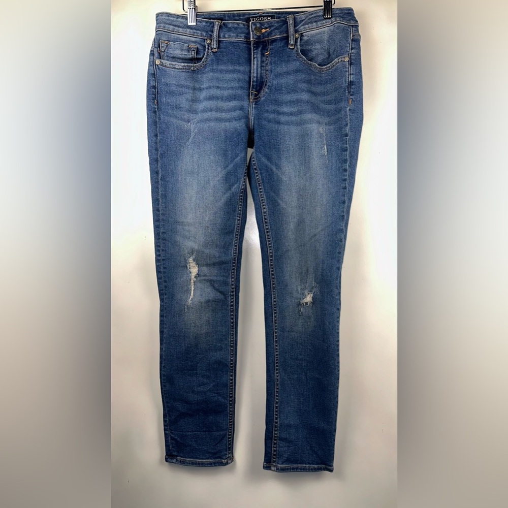 Vigoss Thompson‎ Tomboy Skinny Jeans Distressed Medium Wash Womens Size 30x27